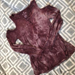 American Eagle Soft & Sexy Cold Shoulder Tee